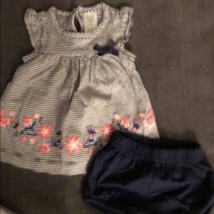 Navy blue baby girl outfit